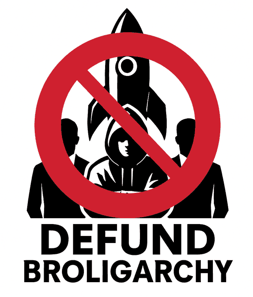 Defund the Broligarchy Logo
