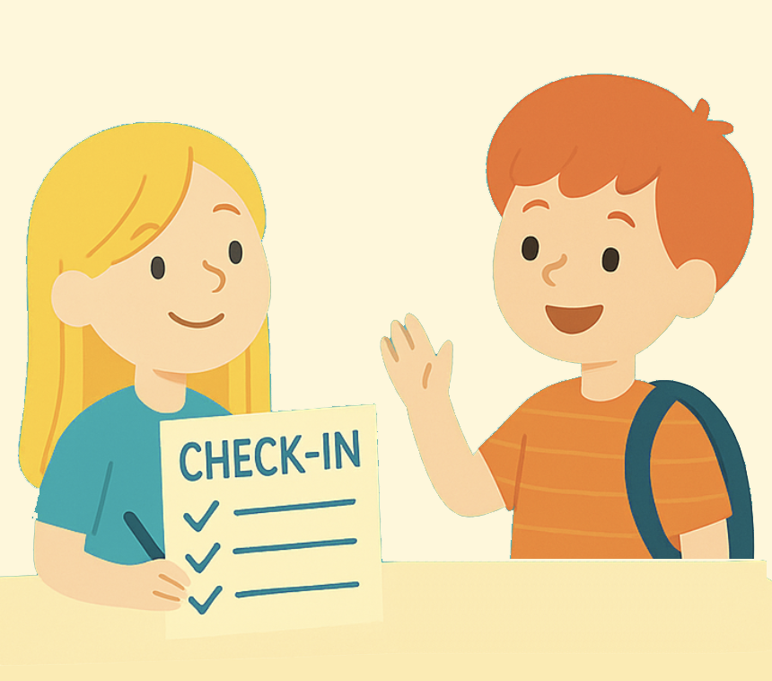Check-in illustration